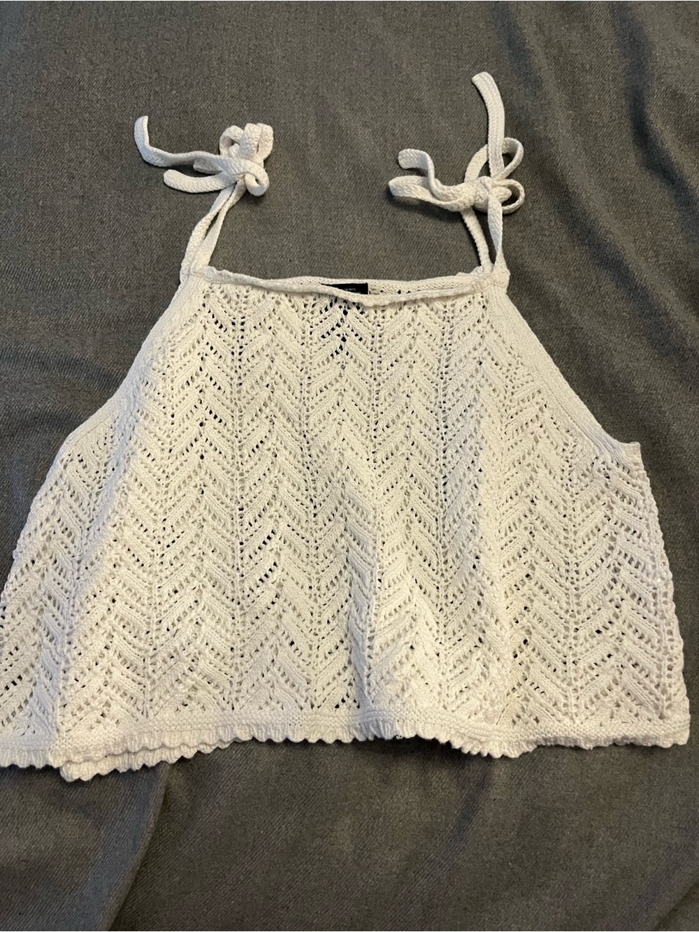 GAP White Crochet Tie-Shoulder Tank